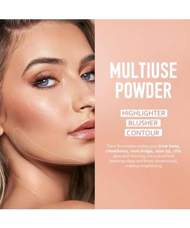 KYDA 8 Colors Baked Powder Palette | Multiuse Eyeshadow Highlighter & Contour | Lightweight Buildable Glossy Pigment - Golden Luster #01 - Buy Online on GoSupps.com