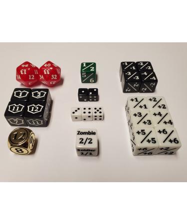 quEmpire Gaming Ultimate Commander / EDH Magic: The Gathering Dice Set with Counter Dice, Metal Command Zone Die, 40-21 & 20-1 Spindown Life Counters, Goyf Dice, Loyalty Dice, Mini Dice & Token Die