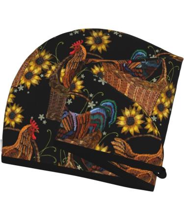 Buy Hair Towel Wrap - Quick Drying Towel Turban with Button (Embroidery Chicken Rooster) - International Shipping Available - Buy Online on GoSupps.com