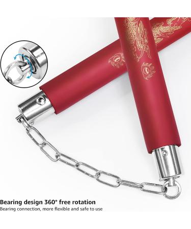Zalani Safe Foam Rubber Training Nunchucks (Red) - Ideal for Martial Arts Practice - Buy Online on GoSupps.com