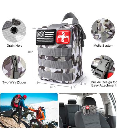 222 PCS Emergency Survival Gear First Aid Kit with Molle Bag - Outdoor Camping, Hunting, Hiking, Fishing - Gifts for Men Women - Buy Online on GoSupps.com
