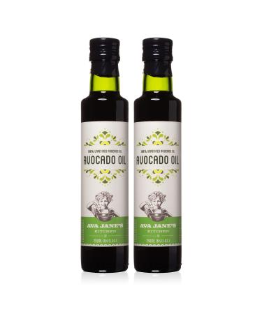 AVA JANE S KITCHEN Avocado Oil - 100% Unrefined Avocado Oil for Cooking - From Premium Avocados - Organic Avocado Oil Frying & Baking - Avocado Oil for Skin Hair (2 Bottle Pack 8.4 fl oz each)