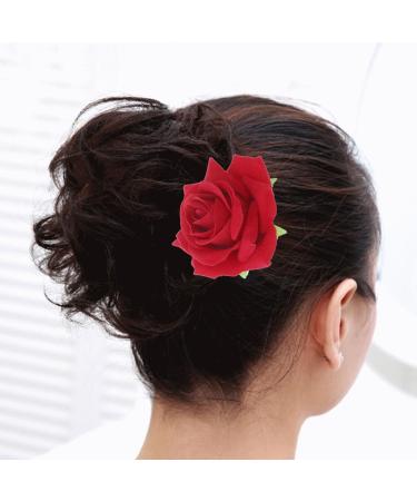 Artificial Large Red Rose Hairpin Clip for Women - Party Hair Accessories - Buy Online on GoSupps.com