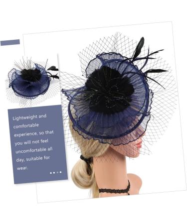 DOITOOL Tea Party Hat Womens Caps and Hats Bride Fascinator Floral Supplies Halloween Cap Womens Hat Cocktail Tea Party Headband Woman Headband Vintage Top Hat Artificial Banquet Navy 30X28X10CM Navy - Buy Online on GoSupps.com