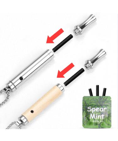 ASTOFLI Adult Quit Smoking Breathing Necklace: Adjustable Air Inhaler Stop Smoking Aids Fidget for Stress Anxiety Relief Smokless Inhaler - Air Outlet Breathing Necklace to Quit Smoking and Vape Spear Mint - Buy Online on GoSupps.com