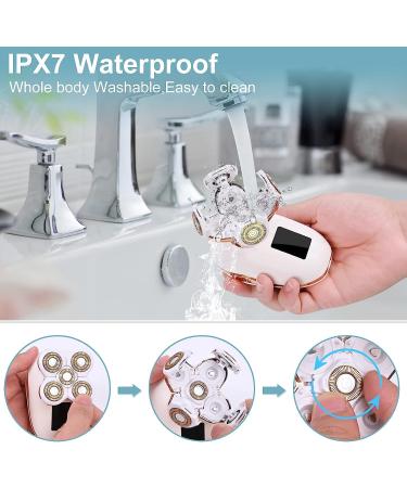 Women's Electric Razor: Facial & Body Hair Removal Shaver for Legs, Face, Bikini - Wet/Dry, Cordless, Painless - White - Buy Online on GoSupps.com