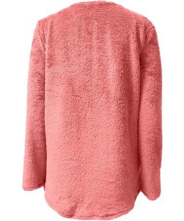 AMhomely Women's Plus Size Soft Teddy Fleece Hoodie - Pink XL | Double Fleece Casual Sweatshirt with V Neck, Pocket, and Lightweight Lounge Top - Buy Online on GoSupps.com