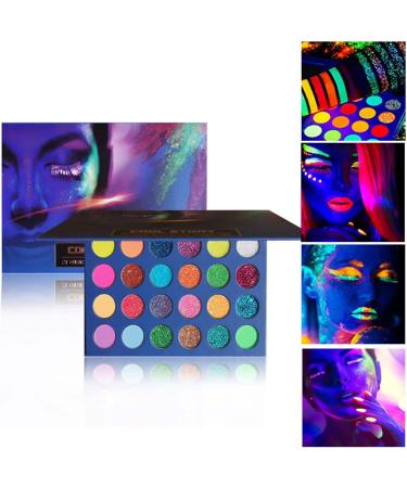 24-Color Luminous Eyeshadow Palette Stage Nightclub Children's Performance Makeup Beads Matte Fluorescent - Buy Online on GoSupps.com