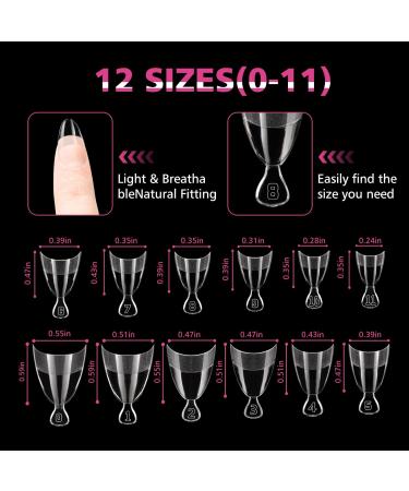 Buy SITELENABY 600pcs Half Cover Short Almond Nail Tips | Extra Short Soft Gel Tips for Salon | 12 Sizes Available - International Shipping - Buy Online on GoSupps.com