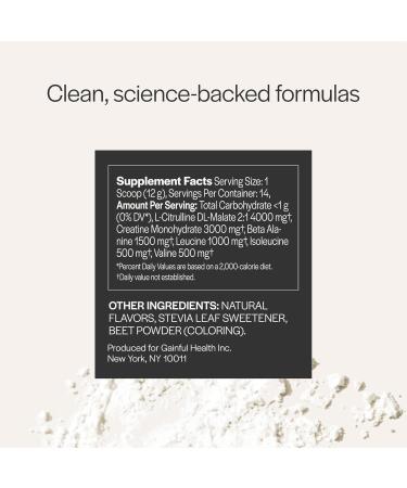 Gainful Caffeine-Free Pre Workout Powder - Watermelon Flavor 14 Servings | Creatine L-Citrulline Beta Alanine & BCAAs for Energy & Muscle Support - International Shipping Available - Buy Online on GoSupps.com