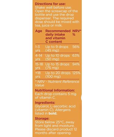Colief Vitamin C Drops for Babies | Daily Immune Support for Infants Age +1 | Diary  Gluten and Preservative Free | Supports Development of Healthy Bones and Teeth | 600 Drops - Buy Online on GoSupps.com
