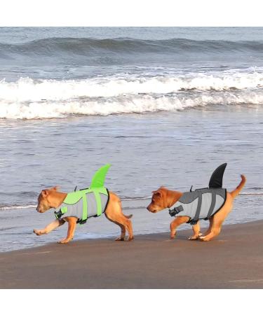 Buy Cit toile Dog Life Jacket - Shark Design Light & Safe Water Sports Vest for Small Medium & Large Dogs - Reflective Handle - Green - Buy Online on GoSupps.com