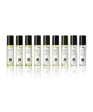 Roll-on Perfume (Set of 9) with Essential Oils Alcohol-Free All-Natural Organic Long-Lasting Fragrance - Travel-Size Perfume for Women - TSA Approved 0.33 oz / 10 ml Collection #1