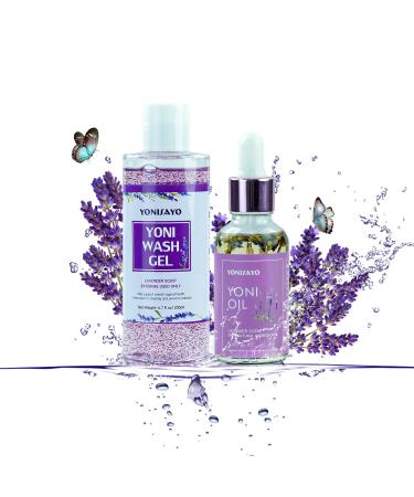 Yoni Wash Yoni Oil Set for Women Yoni Wash pH Balance for Feminine Care Remove Odor Vaginial Deodorants Feminine Oil 30ml 6.7 fl.oz Intimate Wash Lavender