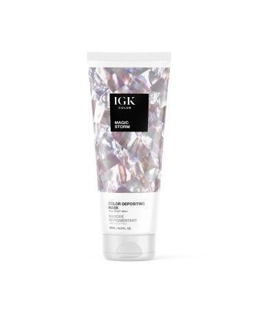 IGK COLOR DEPOSITING MASK | Conditioning + Hydrate + Shine | Vegan + Cruelty Free | Magic Storm (Pale Violet Gray)
