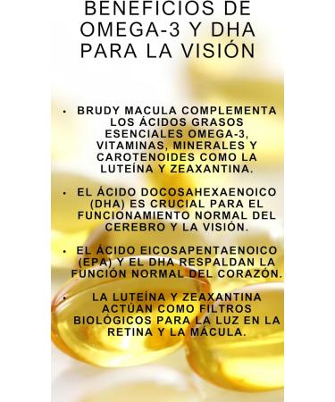 BRUDY LAB Brudy Macula - Acides gras Omega 3 DHA EPA DPA Lut ine et min raux - R duit le stress oxydatif dans la d g n rescence maculaire li e l' ge (DMLA) - 60 g lules - Buy Online on GoSupps.com
