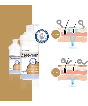 Zeroderma Zeroveen Emollient 500g - Natural Oatmeal Moisturising Cream and Wash - Buy Online on GoSupps.com