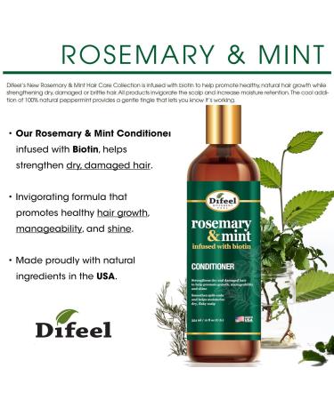 Buy Difeel Rosemary Mint Hair Conditioner with Biotin - 12 oz | Strengthen & Moisturize Hair Promote Growth Reduce Split Ends | International Shipping - Buy Online on GoSupps.com