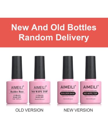 AIMEILI 7 in 1 Builder Base & No Wipe Top Coat: Strengthening Gel for Long-Lasting Nails - 2x10ml - Buy Online on GoSupps.com