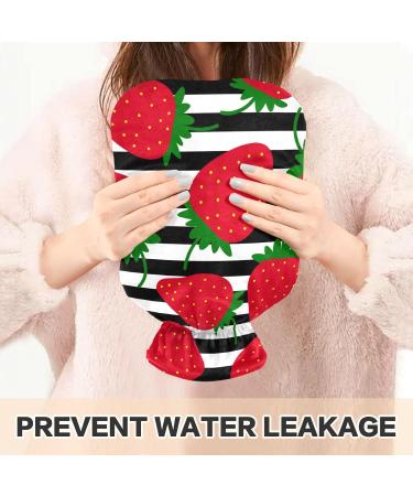 Naanle Striped Strawberry Hot Water Bottle 2L - Large Transparent Heat Bottle for Bed Hand & Feet Warmer Pain Relief & Cold Therapy - Buy Online on GoSupps.com
