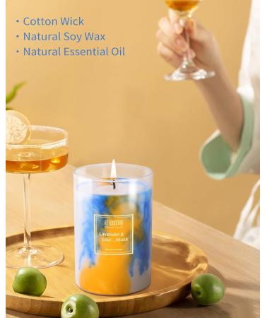 Lavender Candle - Hand-Poured Soy Wax | Aromatherapy Beach Ocean Scent | 90-Hour Burn Time | Perfect Candle Gifts for Women | 15oz Lavender & Lilac Musk - Buy Online on GoSupps.com