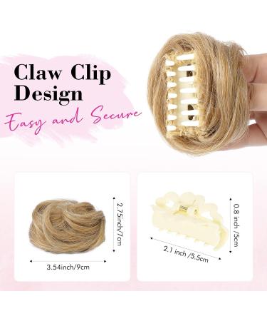 REECHO 2 PCS Mini Claw Clip in Messy & Cat Ears Hair Bun Extensions Wig Accessory Updo Hairpieces for Women Girls (Pack of 2-3.5" Wavy Golden with Blonde Highlights) Pack of 2 - 3.5" Wavy Golden with Blonde Highlights - Buy Online on GoSupps.com