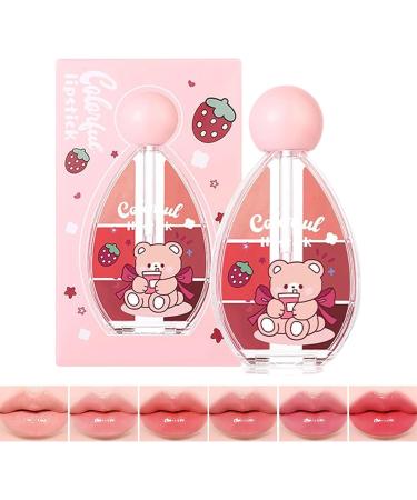 Lip Gloss Palette 6 Color Moisturizing Shiny Lip Balm Waterproof Moisturizing Makeup Lip Gloss for Women Cosmetics Home Dating Formal Occasions - Buy Online on GoSupps.com