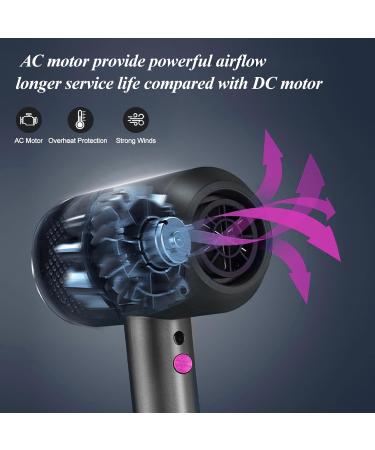 HappyGoo Hair Dryer Professional Ionic Hairdryer with 2 Speed 3 Heat Setting Cool Shot Button 1 Diffuser & 2 Concentrator for Women Man Gray - Buy Online on GoSupps.com