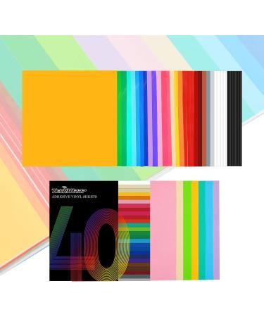 TECKWRAP Permanent Adhesive Vinyl Sheets 12x12 - 40 Pack Assorted Colors | Craft Cutters - Glossy Finish - Buy Online on GoSupps.com