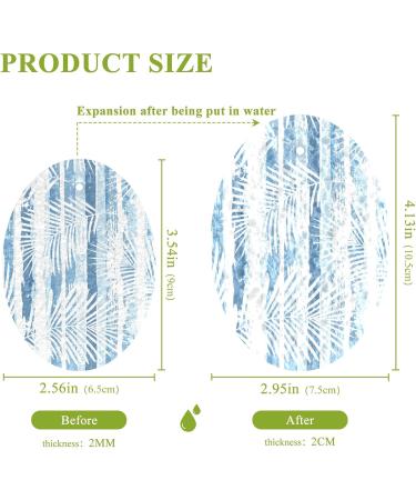 3-Pack Cleaning Kitchen Sponges Oval Blue Stripe Leaves Kitchen Cellulose Dishwashing Wood Pulp Cotton - Buy Online on GoSupps.com