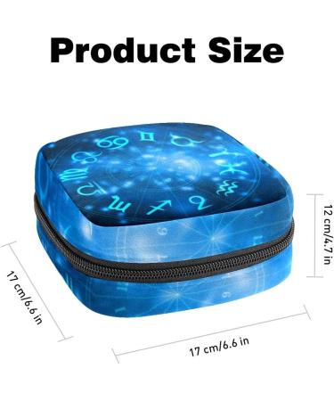 GIAPB Period Bag | Sanitary Napkin Storage Pouch | Blue Zodiac Design | Travel Makeup Organizer - Buy Online on GoSupps.com