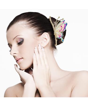 4-Pc Set 4.3 Inch Butterfly Hair Claw Clips - Sparkly Non-Slip Metal Hairpins for Women & Girls - Buy Online on GoSupps.com