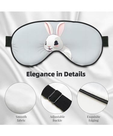 Shop Cute White Rabbit Print Unisex Sleeping Eye Mask | Soft Light-Blocking Comfort for Better Sleep - International Shipping - Buy Online on GoSupps.com