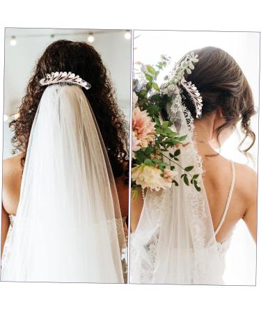 Angoily Hair Combs for Women Rhinestone Barrettes for Women Rhinestone Headpiece Pearl Hair Accessories Pearl Headpiece Hair Accessory for Women Plastic Women's Leaf Full Diamond - Buy Online on GoSupps.com