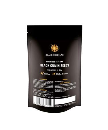 Luxurious Black Cumin Seeds 500g - Sourced Eqyptian Nigella Sativa Seeds | Packed in Refillable Pouch - Improve Overall Wellbeing | Made by BLACK SEED LAB in UK