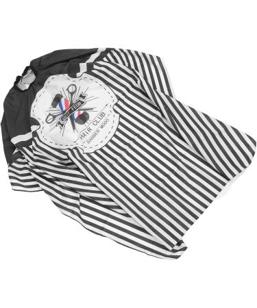 Hairdressing Cape Tool Set Transparent Water Sprayer Haircut Cape Set Nylon Neck Feather Duster Brush Complete Tool (Black White Stripe) - Buy Online on GoSupps.com