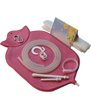 Premium Enema Bag Kit - Colon Cleansing with 4 Quart Platinum Cured Silicone Hose - Red - Buy Online on GoSupps.com