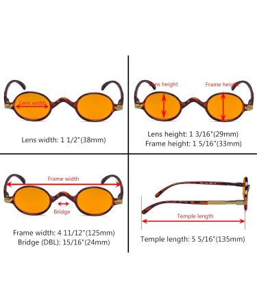 Eyekepper 5 Pack Small Round Blue Light Blocking Reading Glasses +3.00 - Orange Tinted Computer Readers for Eye Protection - Buy Online on GoSupps.com