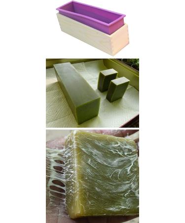 Wooden Loaf Soap Cutter Mold Set - 2 Pcs Rectangular Mold with Wood Box and 100 Shrink Wrap Bags - Buy Online on GoSupps.com
