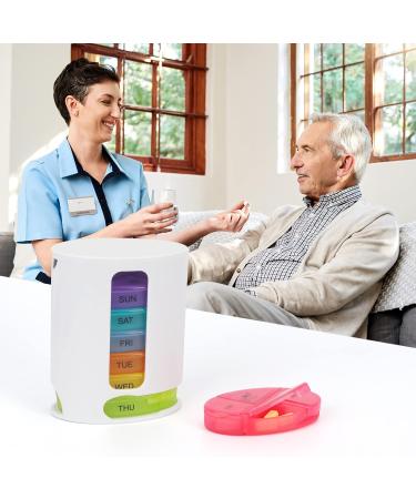 Weekly Pill Organizer - 7 Day Medicine Organizer with Pull-Out Design & 4 Compartments for Vitamins Capsules Fish Oil | International Shipping Available - Buy Online on GoSupps.com