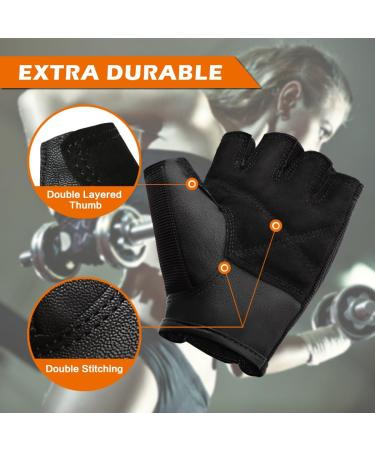 BEACE Weight Lifting Gym Gloves | Anti-Slip Leather Palm | Men & Women | Black Large - Buy Online on GoSupps.com