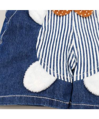 KIDSCOOL SPACE Baby Girl Jean Overalls with 3D Bunny | Toddler Denim Outfit 2-3 Years Blue-2084 - Buy Online on GoSupps.com