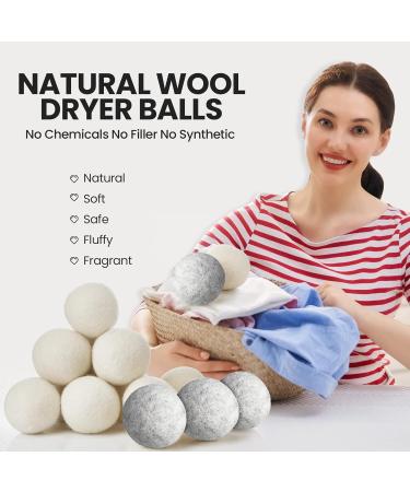 42 Pieces Wool Dryer Balls Set - 40 Reusable Laundry Balls + 2 Muslin Bags | Eco-Friendly Fabric Softener Anti-Wrinkle & Static Energy Saving - Buy Online on GoSupps.com