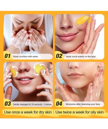 Organic Vitamin C and Turmeric Face Scrub Cream with Strawberry Extract - Brightening Exfoliator for Clearer Skin - Buy Online on GoSupps.com