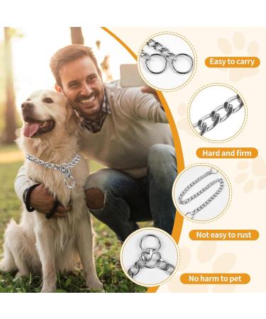 AUAUY Dog Chain Collars Durable Metal Choke Chain for Dog Training Collar Chain Silver Plating No Pull Pet Collar Chain for Pet Outdoor Training Small Medium Large Dogs Diameter 4.0mm Length 65cm Flat P-Chain L-(4.0mm*65cm) - Buy Online on GoSupps.com