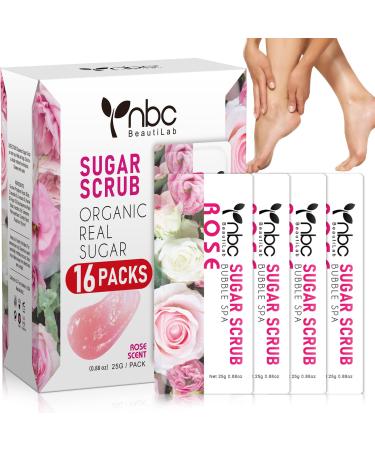Foot Scrub Exfoliating Sugar Scrub For Feet Foot Care Pedicure Gel Supplies Foot Exfoliator Pedicure Scrub For Feet Rose Scent 16 Packs A Box