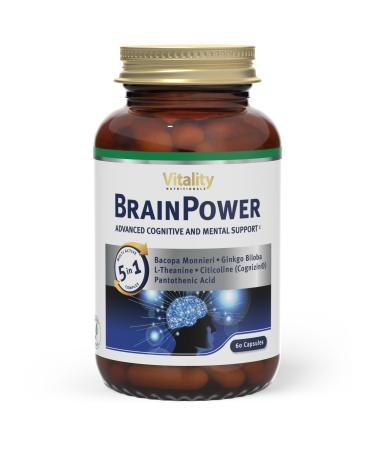 Brainpower.ginkgo biloba brahmi l-theanin vitamins caffeine.Brain Booster Complex. Herring performance memory concentration.60 capsules.Memory capsules.Vitality Nutritionals by Vitaminexpress - Buy Online on GoSupps.com