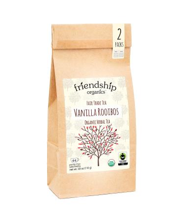 Friendship Organics Vanilla Rooibos Tea Bags, Organic and Fair Trade Herbal 44 Count 44 Count (Pack of 1)