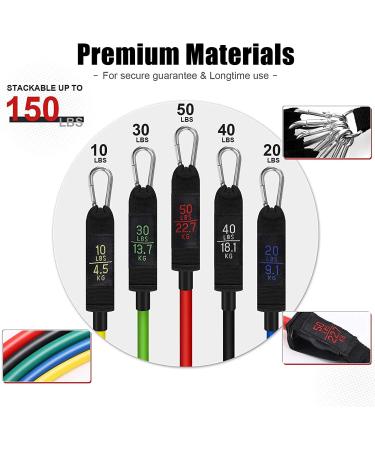 Resistance Band Set with Door Anchor, Handles, and Straps for Men and Women - 10150lbs | Workout and Exercise Bands for Muscle Training and Physical Therapy - Shape Your Body - Buy Online on GoSupps.com