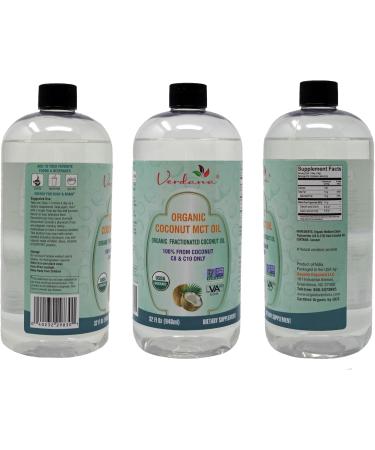 Verdana USDA Certified Organic Coconut MCT Oil Fractionated - 100% Pure, Non-GMO, Kosher - 32 Fl Oz (1 Pack) | Ideal for Keto & Paleo Diets - Buy Online on GoSupps.com